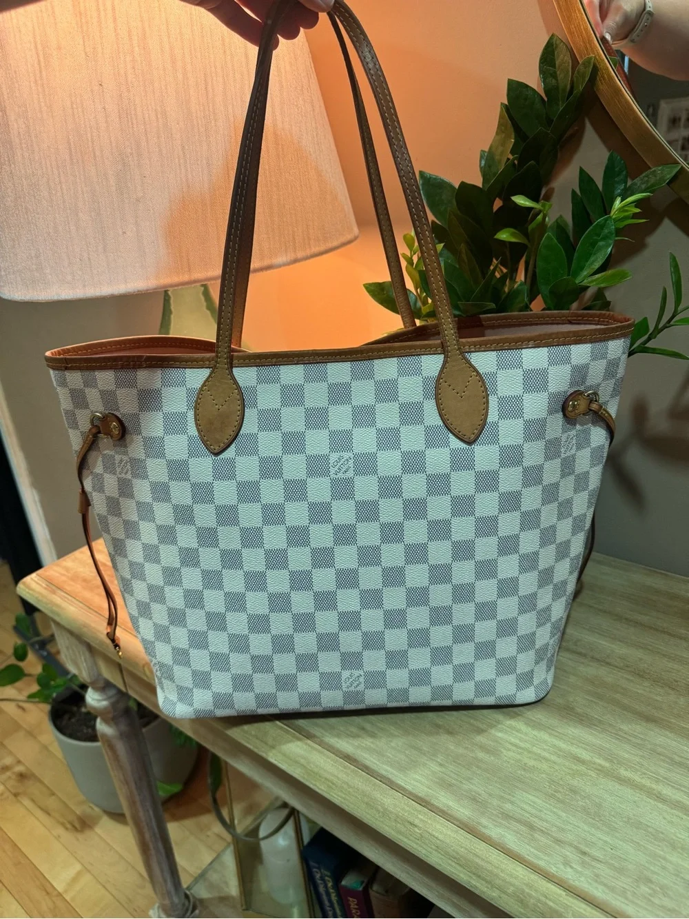 Louis Vuitton Neverfull MM Damier Azur + Rose Ballerine